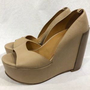 Chloe Platform Open Toe Wedges